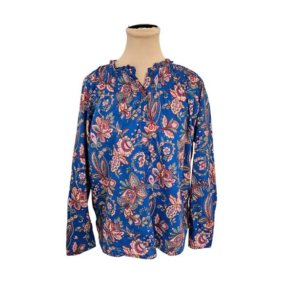 J. Crew Flora Belle Ruffle Shirt Liberty Fabric Sz 4 - Picture 4 of 13